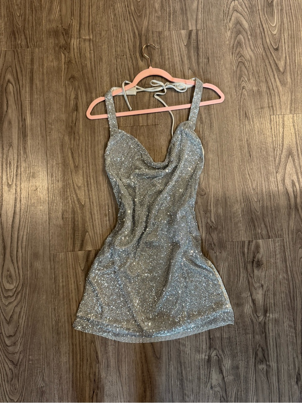 Silver rhinestone Slip Dress